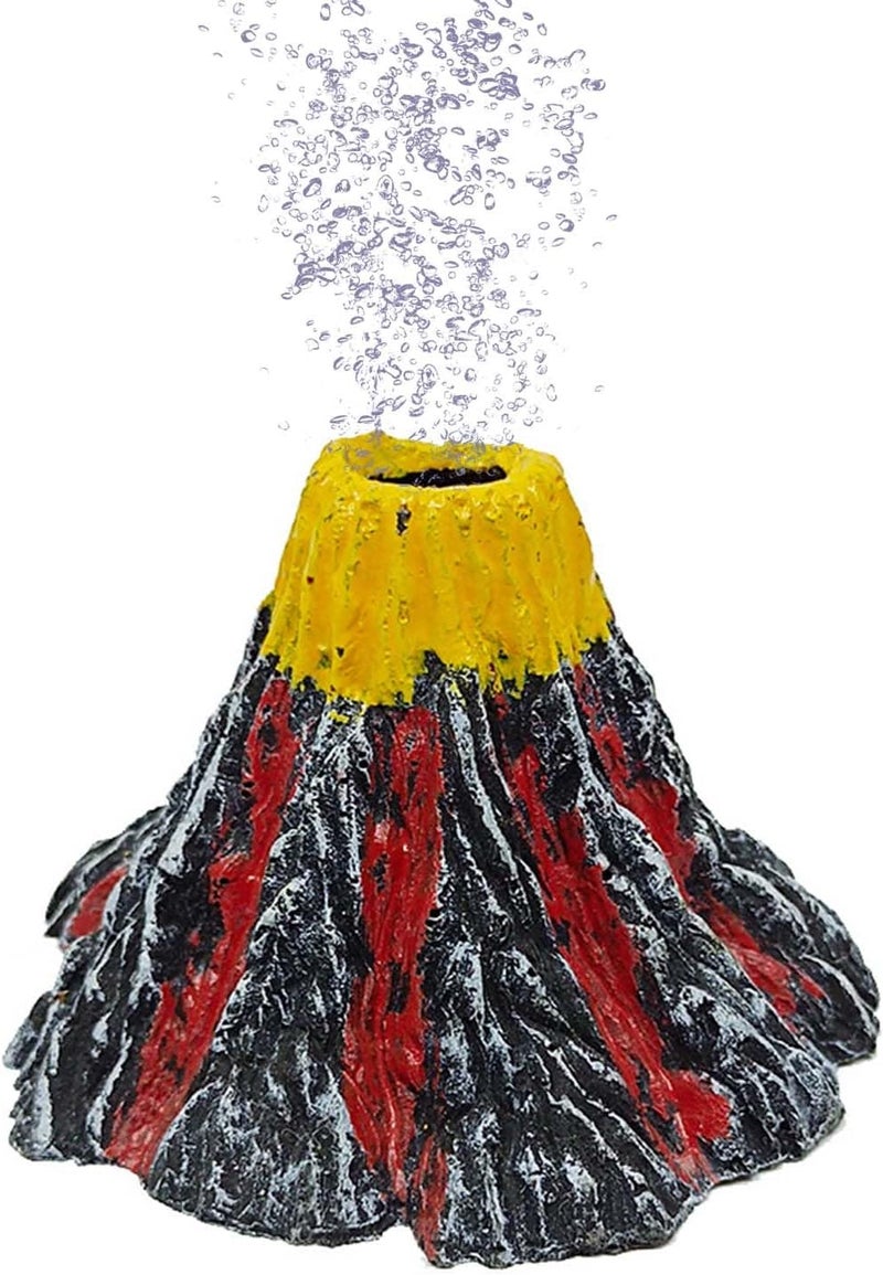 Moonorange Aquarium Air Bubbler Decoration, Realistic Volcano Ornament for Aquarium Fish Tank (Volcano-S) - Image 1